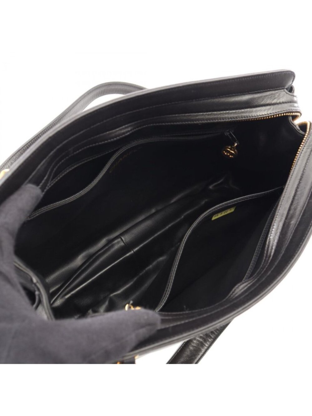 Chanel Tote Triple CC Logo Black Lambskin Coco - Picture 3 of 9
